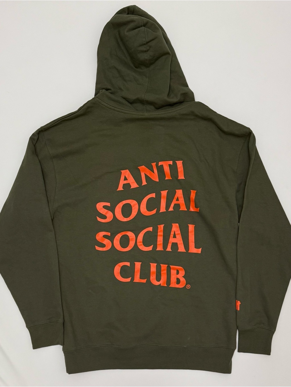 Anti Social Social Club x Undefeated Olive Hoodie with Orange Logo “Paranoid”